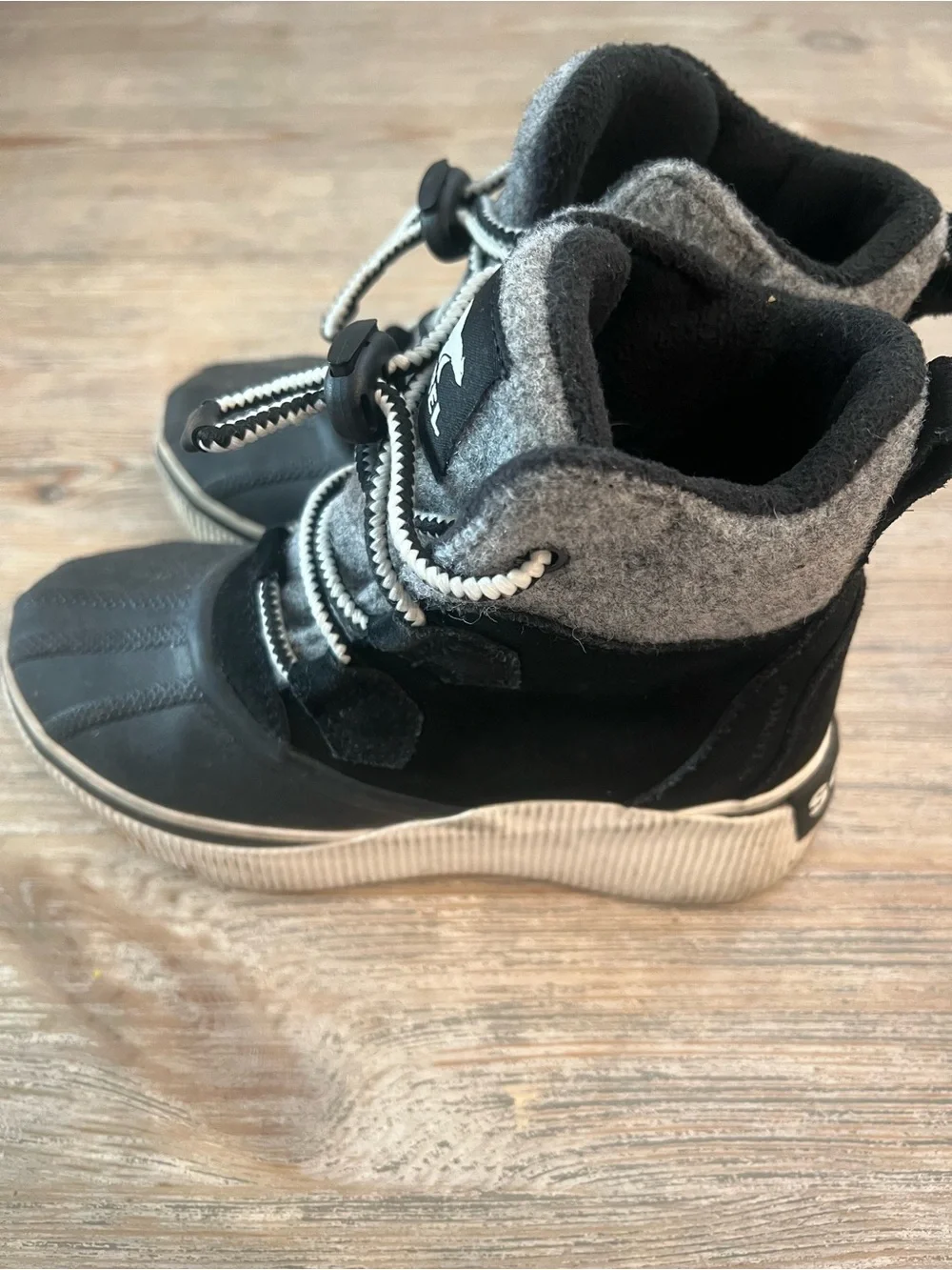Sorel Kids Black & Gray Waterproof Snow Boots